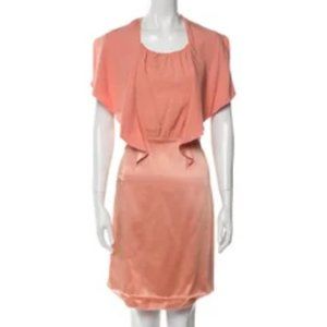 Love Moschino Dress Pink S Slv Scoop Neck Concealed Zipper Sz M #416